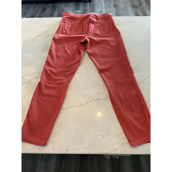 Spanx Denim Stretch Pull on Skinny Ankle Jeans Salmon Color Large - Picture 2 of 8